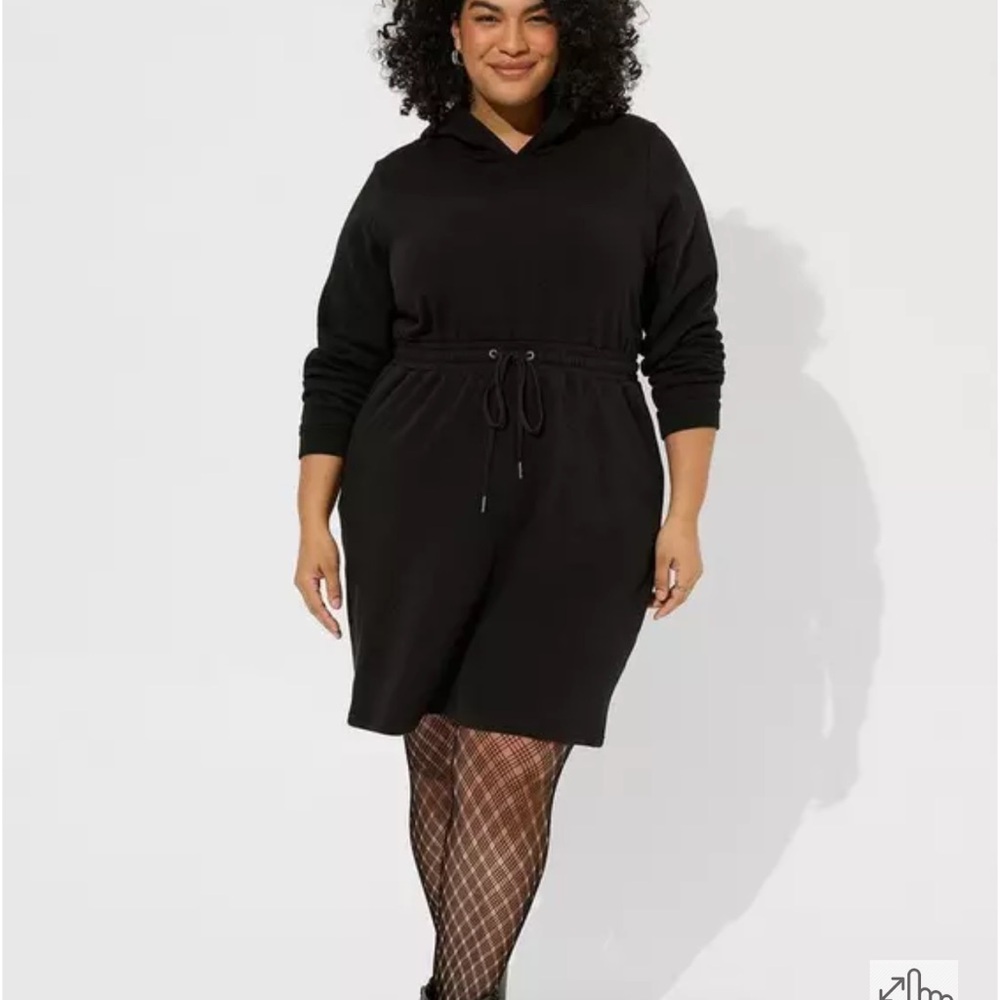 Torrid  Black Hooded Sweatshirt Longsleeve Dress 3 or 22/24 - Picture 10 of 13
